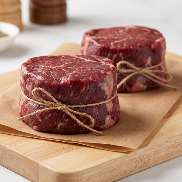 Premium extra fancy trimmed filet mignon steaks